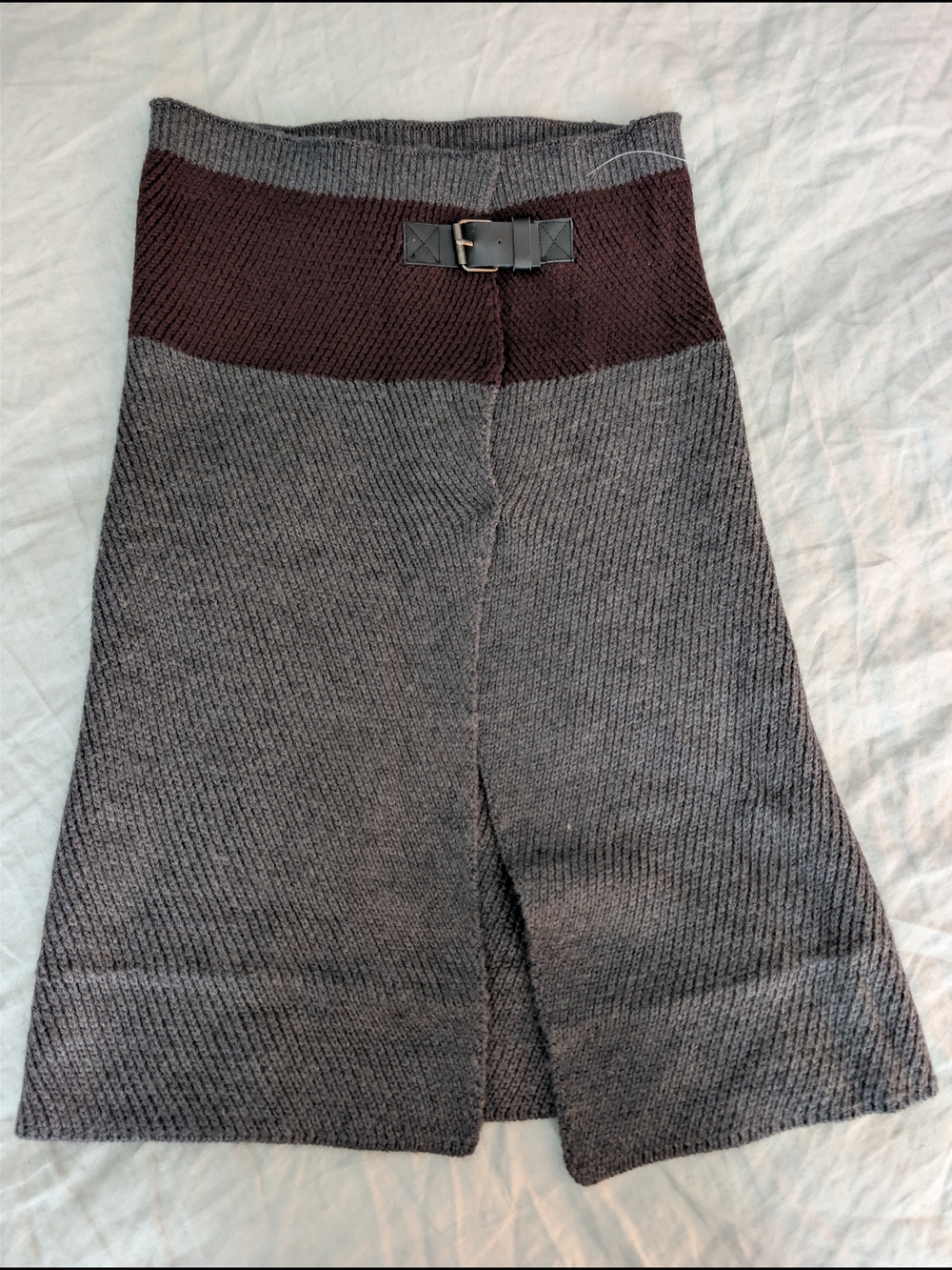 Opening Ceremony Colorblock Knit Skirt with Leather Buckle Accent - Small NWOT
